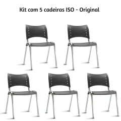 Kit com 5 cadeiras Torres Iso - Pé cromado