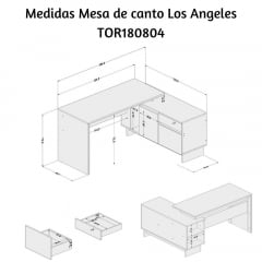 Mesa de canto Los Angeles - Med. 1,54 x 1,20 -TOR180804